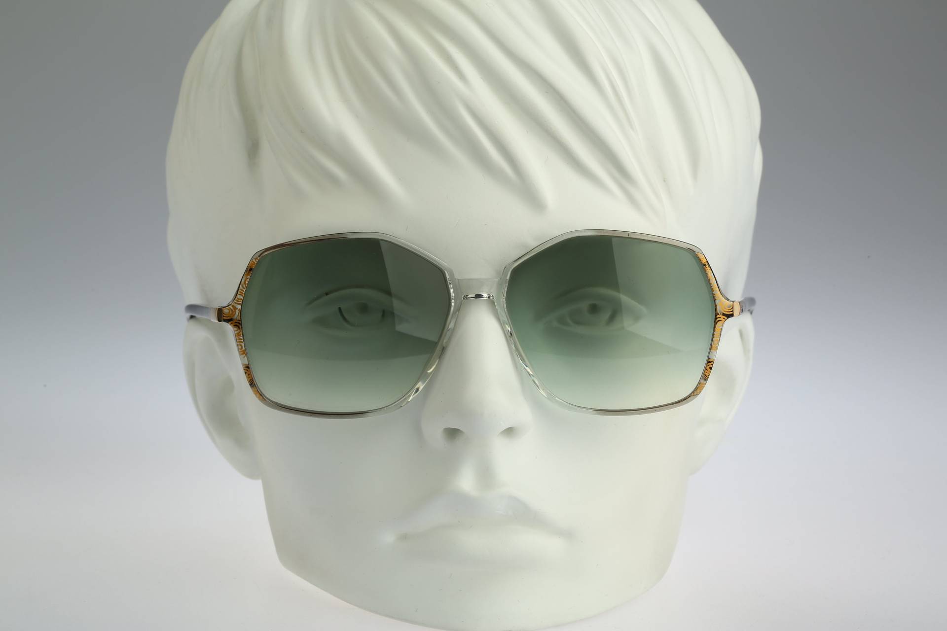 Silhouette M 1829 C 2834, Vintage 80Er Jahre Getönte Grüne Gläser Klar Oversized Hexagon Sonnenbrille Damen, Nos von CarettaVintageCo