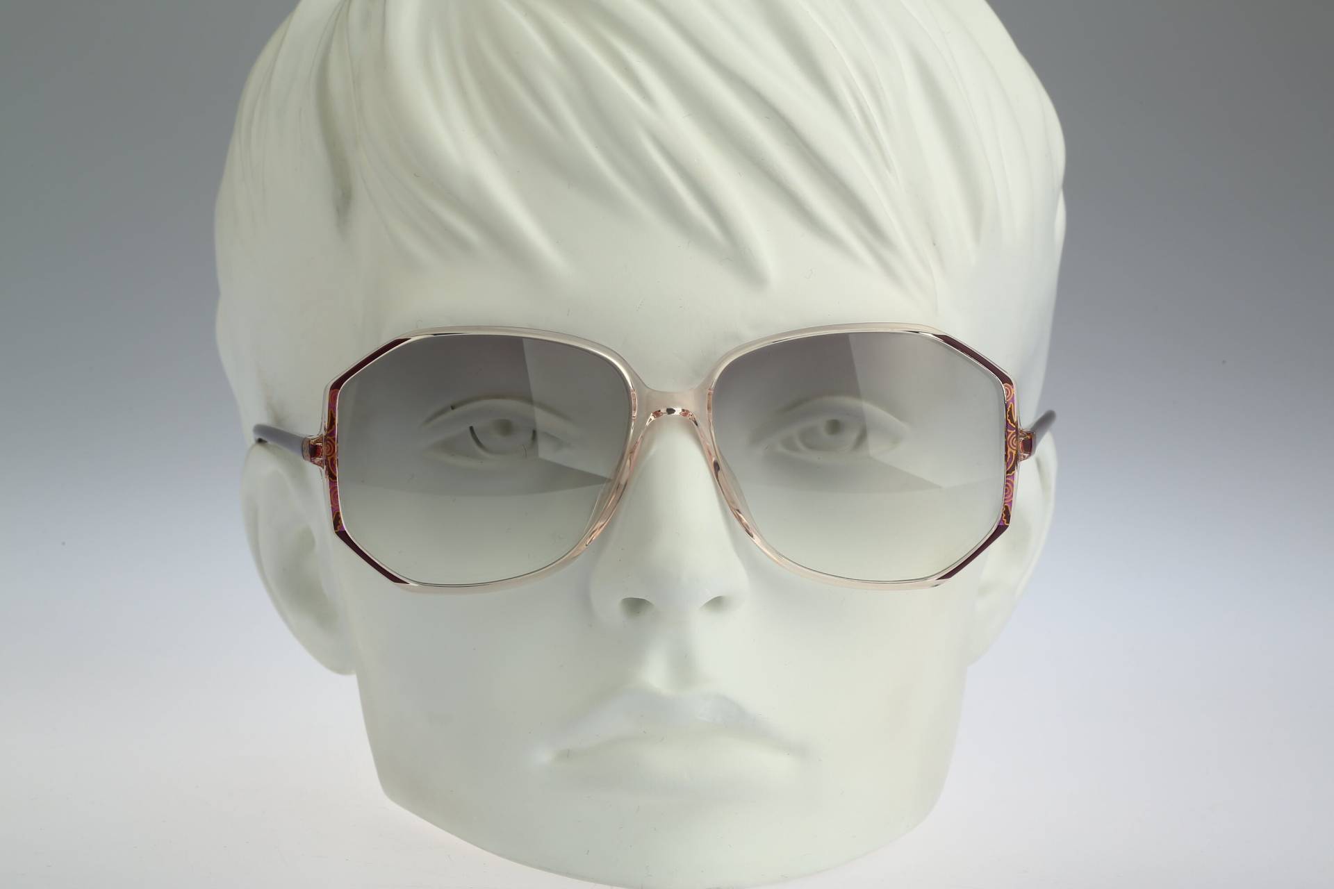 Silhouette M 1877 C 6055, Vintage 80Er Jahre Getönte Graue Linsen Klar Oversized Hexagon Sonnenbrille Damen, Nos von CarettaVintageCo