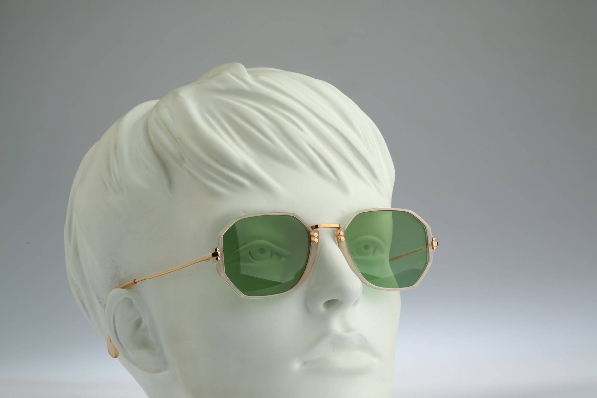 Silhouette M 2741 V 1870, Vintage 90Er Jahre Getönte Grüne Gläser Klare Hexagon Sonnenbrille Damen, Nos von CarettaVintageCo