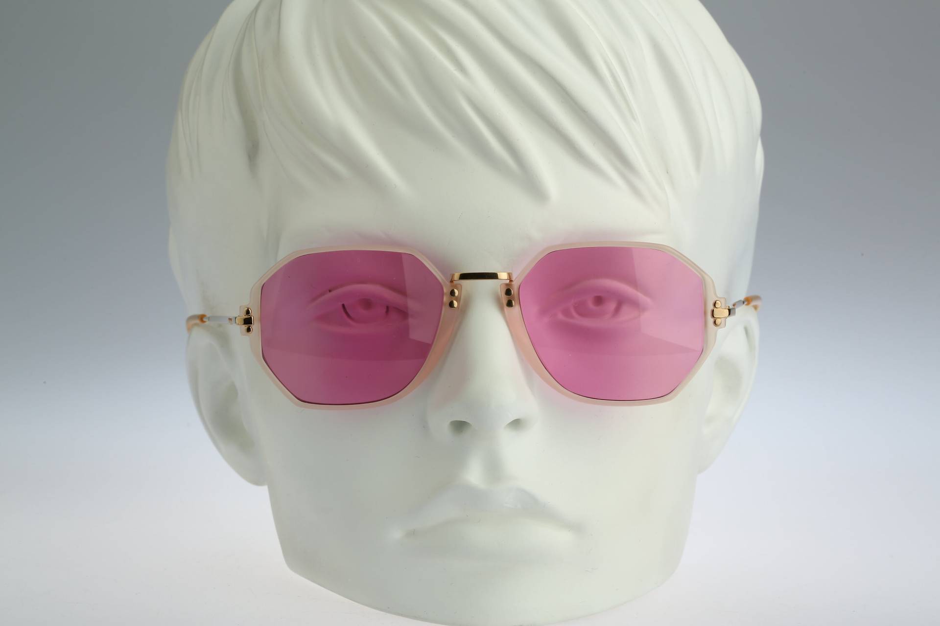 Silhouette M 2741 V 1870, Vintage 90Er Jahre Rosa Gläser Unikat Klare Hexagon Sonnenbrille Damen, Nos von CarettaVintageCo