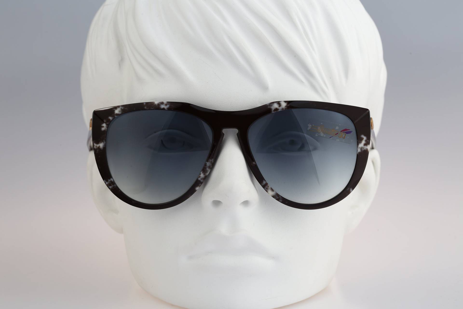 Silhouette M 3076, Vintage 80Er Jahre Einzigartige Schwarz-Weiße Oversized Sonnenbrille Damen, Nos von CarettaVintageCo