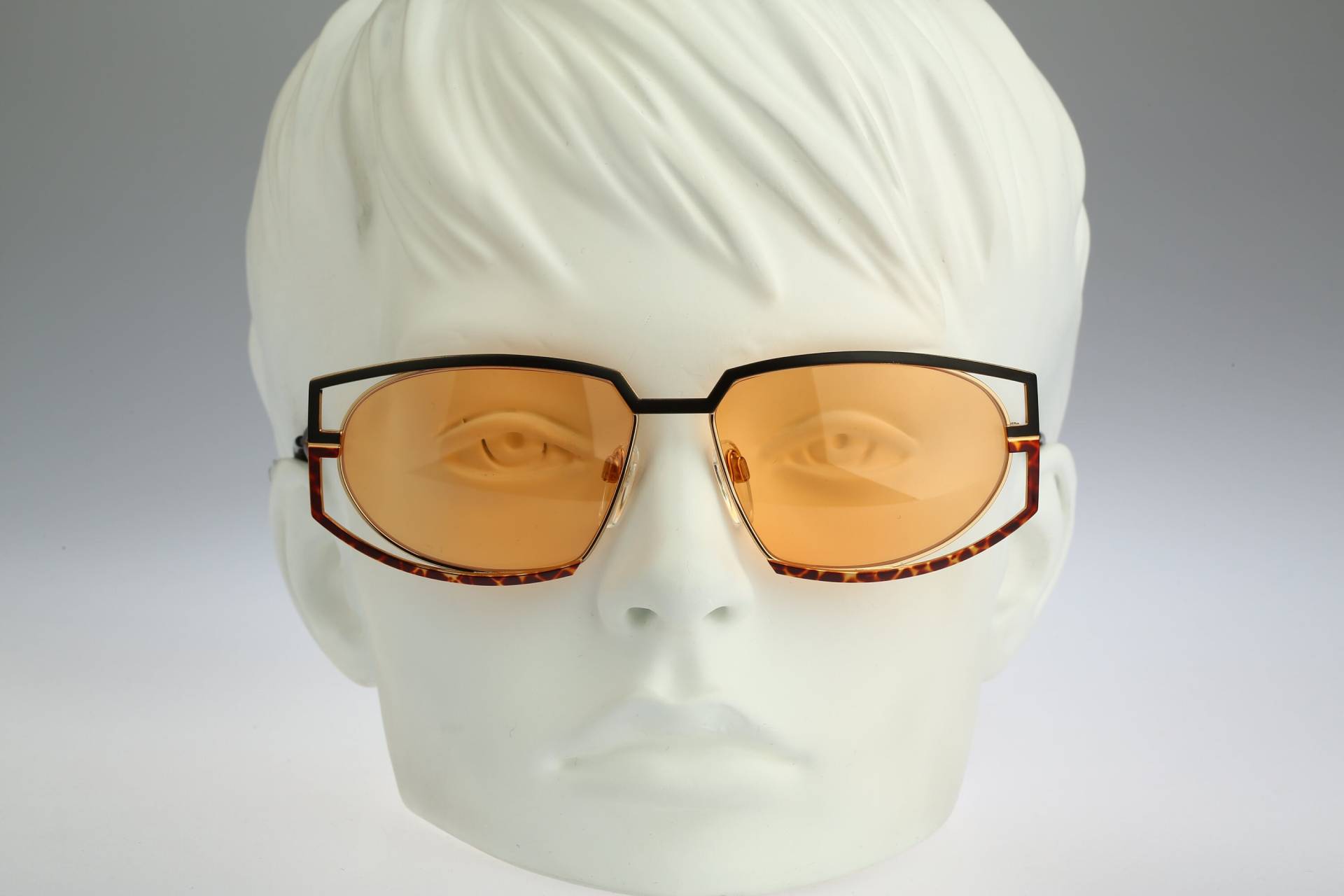 Silhouette M 6119 V 6058, Vintage 90Er Gläser Orange Schwarz & Schildkröte Oval Sonnenbrille Damen, Nos von CarettaVintageCo