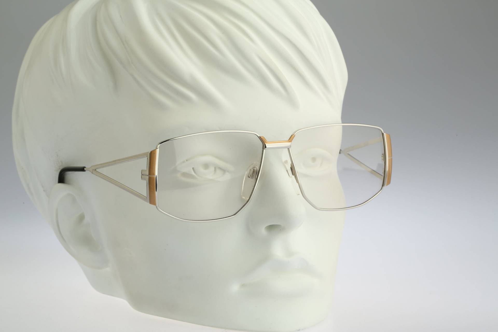 Silhouette M 6136 V 6056, Vintage 80Er Jahre Silber Unikat Oversized Rechteck Brillengestell Damen/Nos von CarettaVintageCo