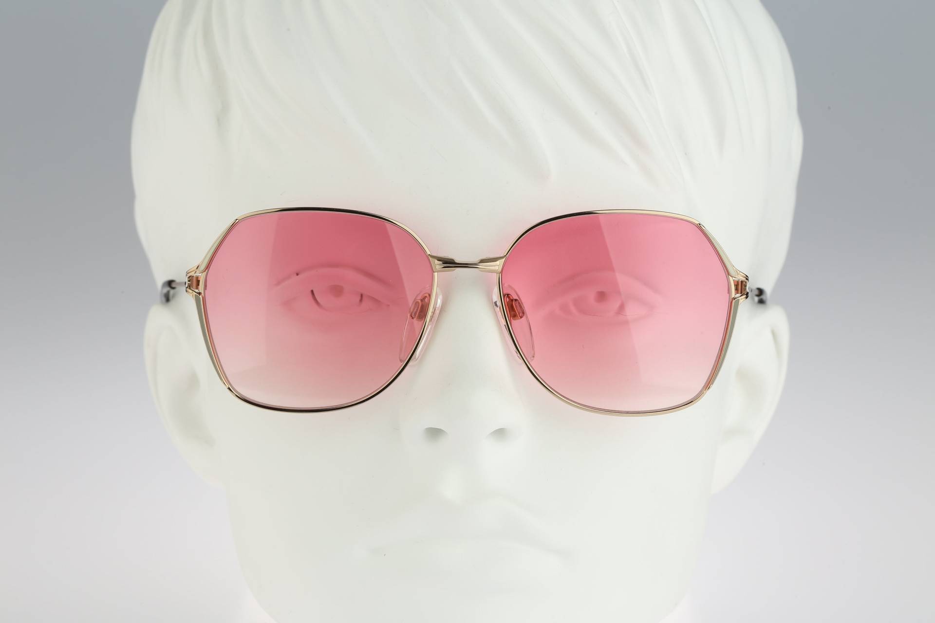 Silhouette M 6184 30 V 6052, Vintage 80Er Getönte Rosa Linsen Gold Oversized Hexagon Sonnenbrille Damen, Nos von CarettaVintageCo