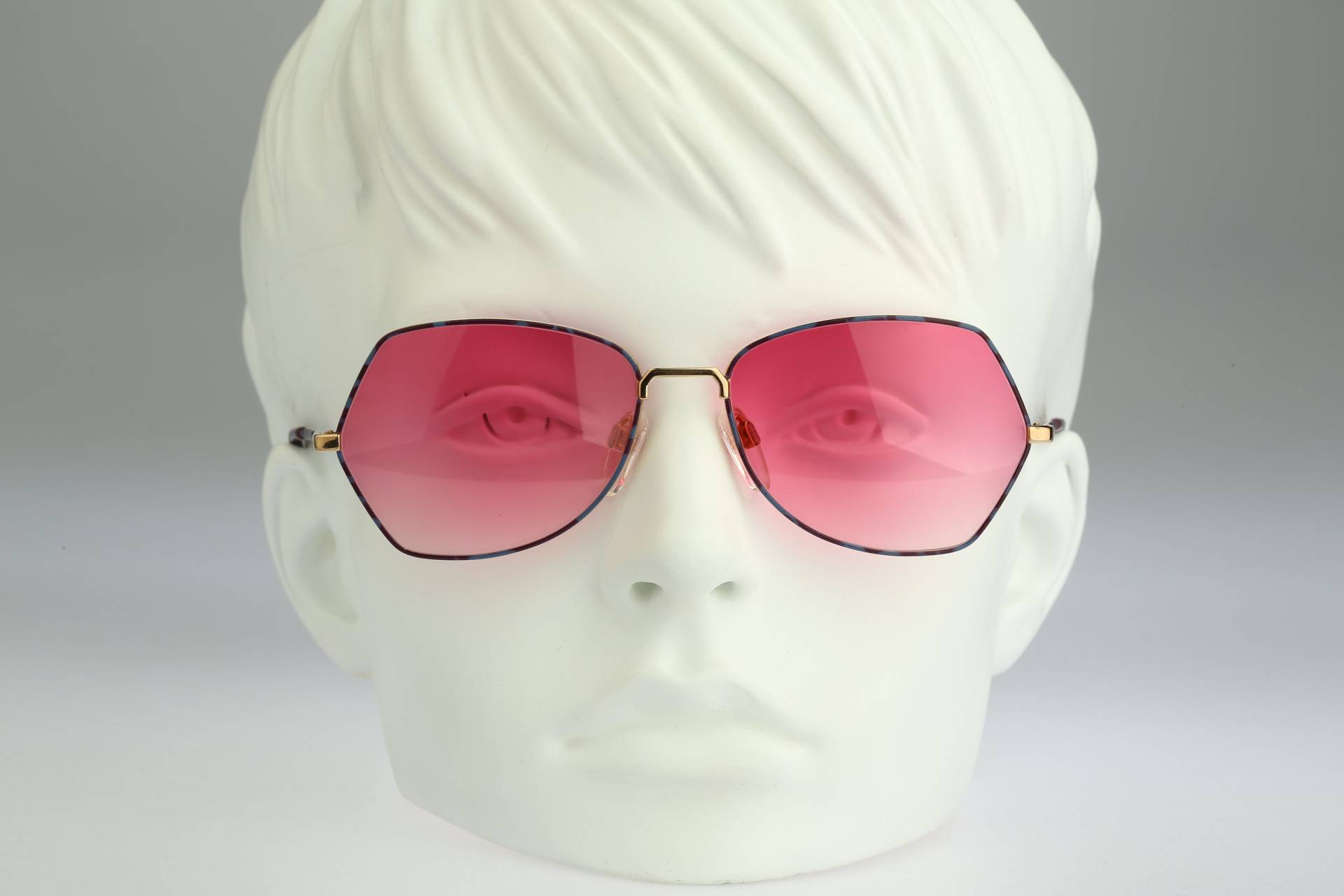 Silhouette M 6194 V 6055, Vintage 80Er Jahre Getönte Rosa Gläser Gold & Schildkröte Schmetterling Sonnenbrille Damen, Nos von CarettaVintageCo