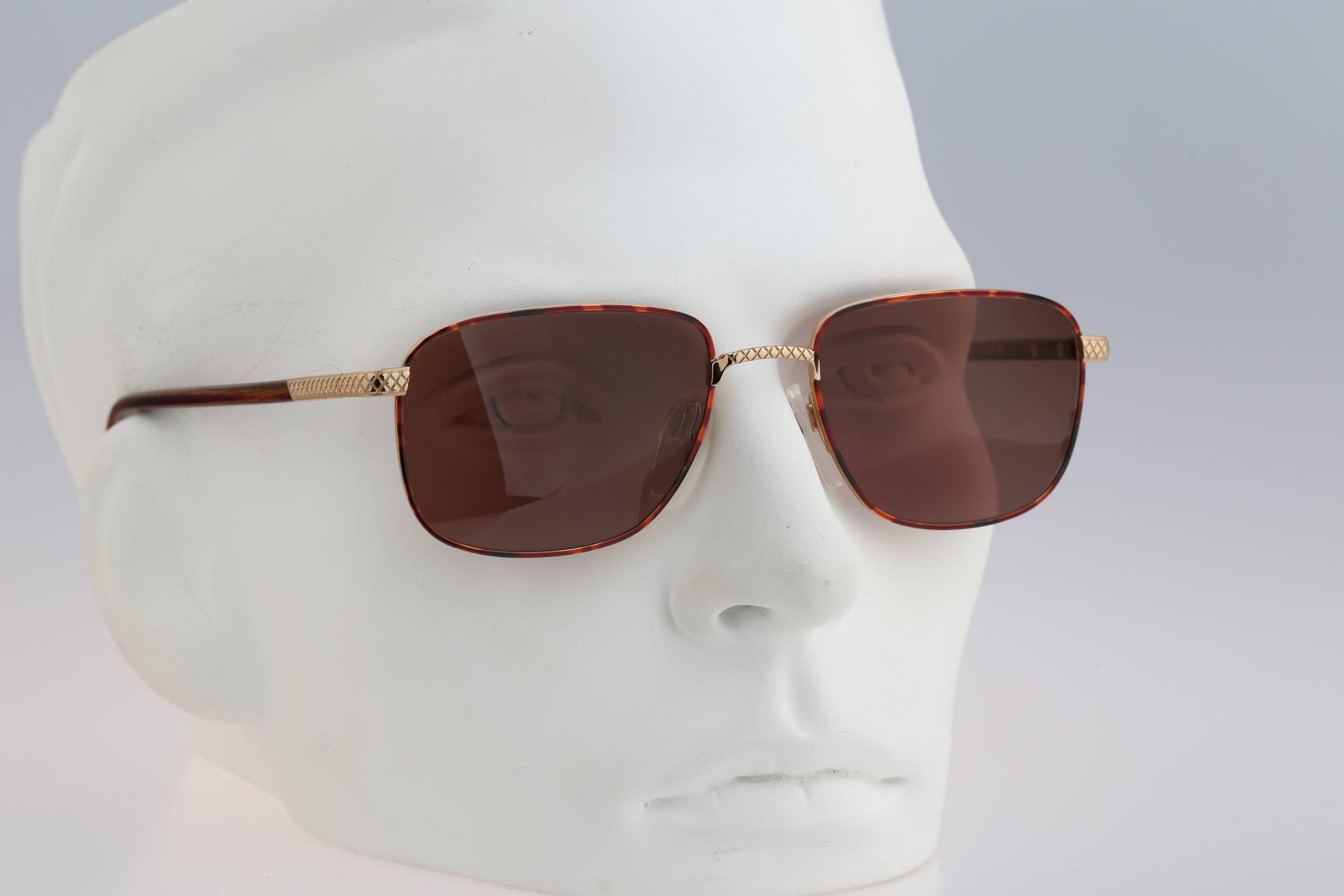 Silhouette M 7263 /30 V 6052, Vintage 90Er Jahre Unikat Gold & Schildkröte Quadrat Sonnenbrille Herren Nos von CarettaVintageCo