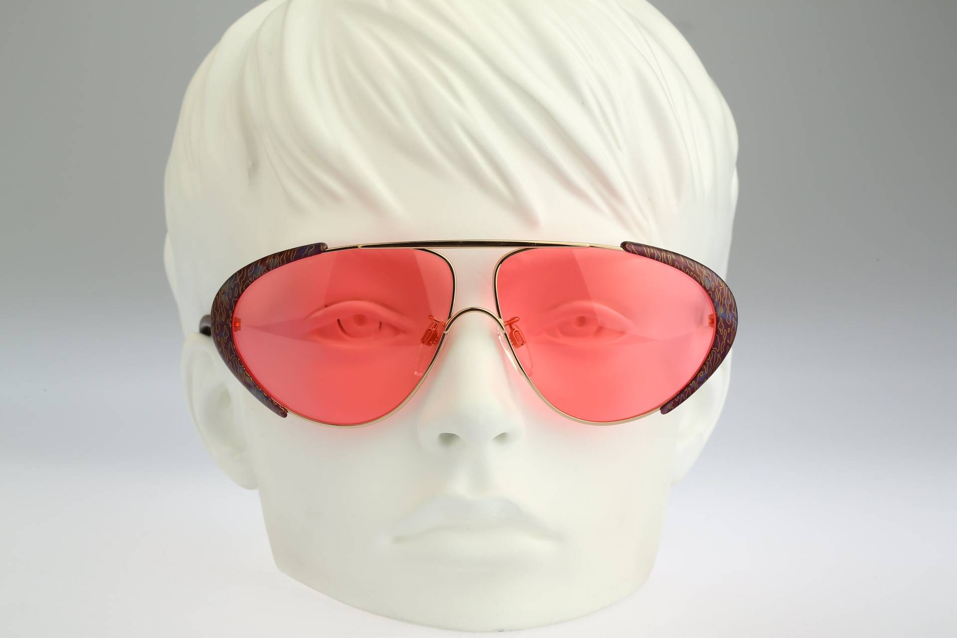 Silhouette M 8024 V 6053, Vintage 80Er Gläser Pink Getönt Unikat Oversized Aviator Sonnenbrille Damen, Nos von CarettaVintageCo