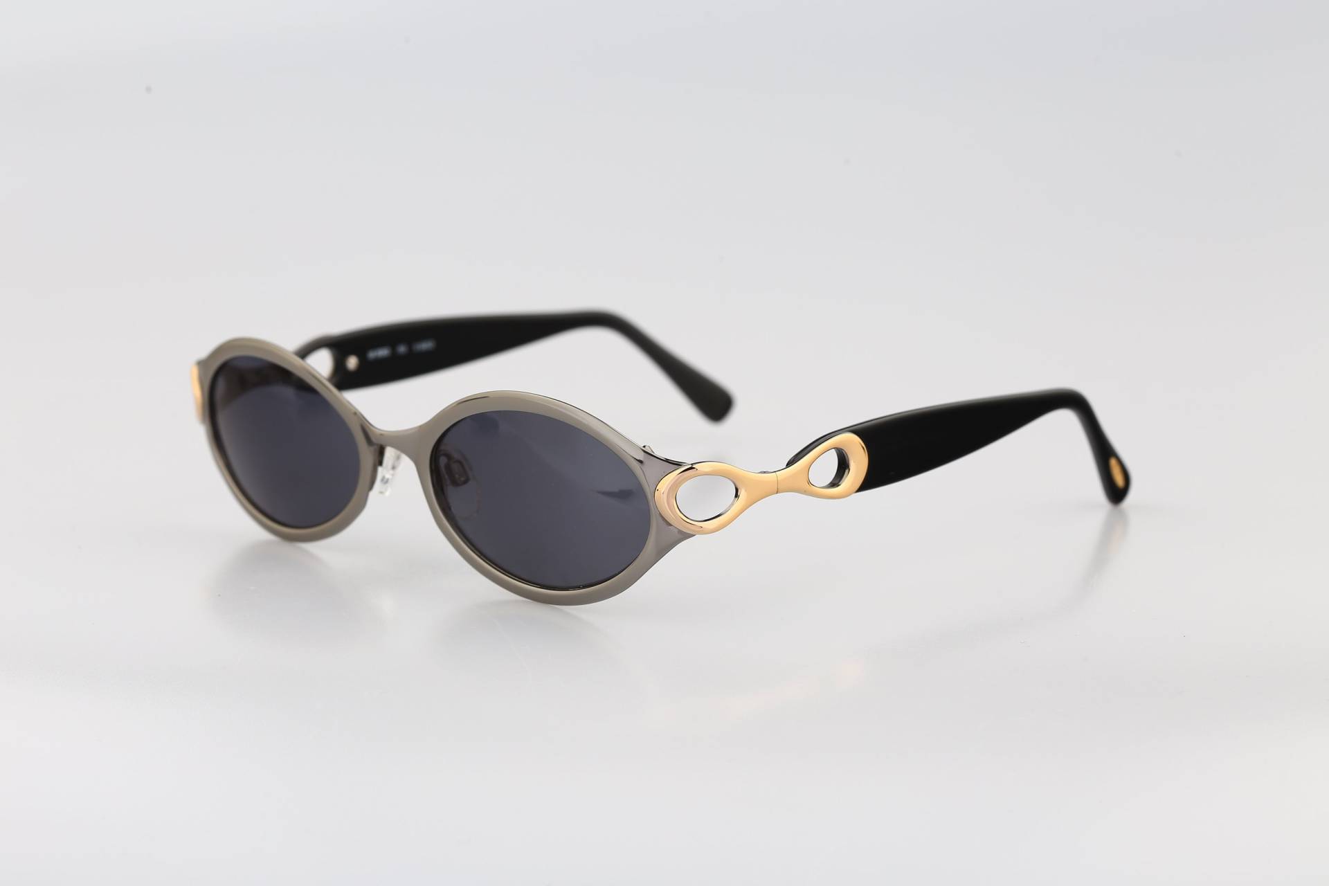 Silhouette M 8060 80 V 6053, Vintage 90Er Jahre Gold Und Grau Oval Sonnenbrille Damen, Nos von CarettaVintageCo