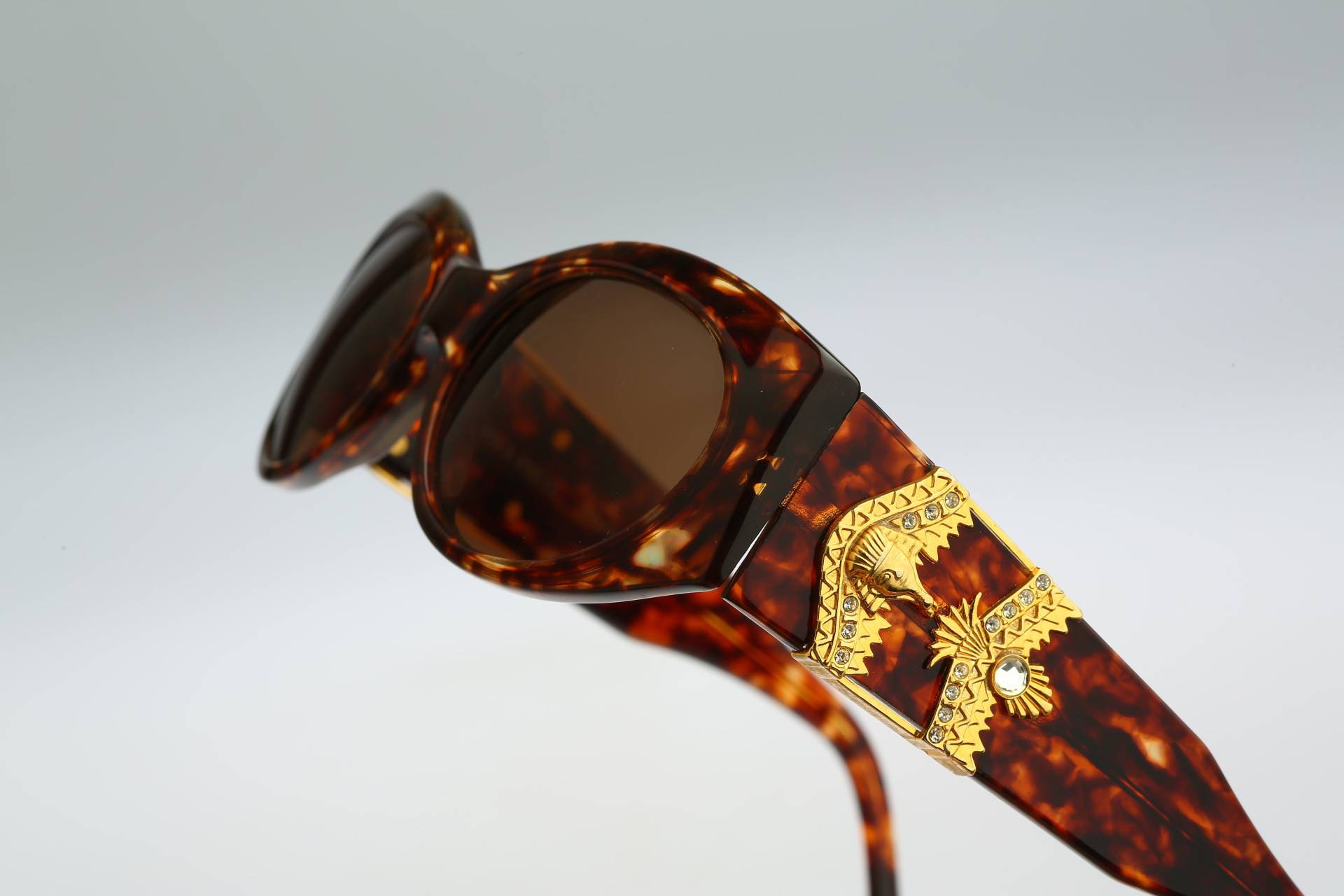 strass Sonnenbrille, Linea Pitti 502, Vintage 90Er Jahre Unikat Schildkröte Oval Katzenauge Sonnenbrille Damen, Nos von CarettaVintageCo