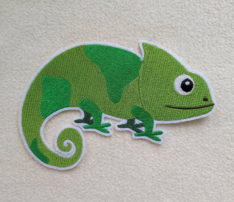 Chamäleon, Gecko Applikation Gross in Wunschfarbe von CareweZauberstern