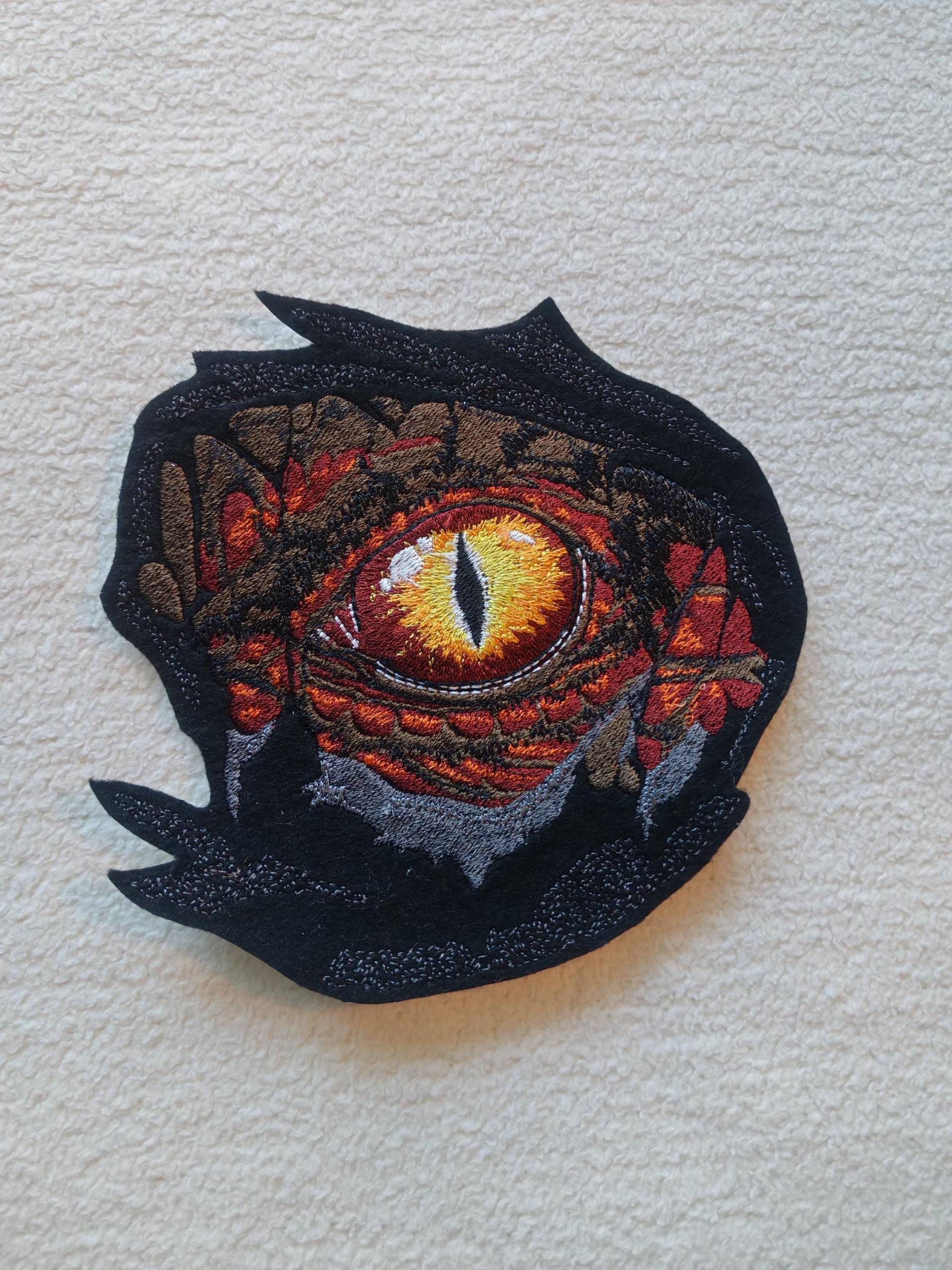 Drachenauge Applikation Gross in Wunschfarbe von CareweZauberstern