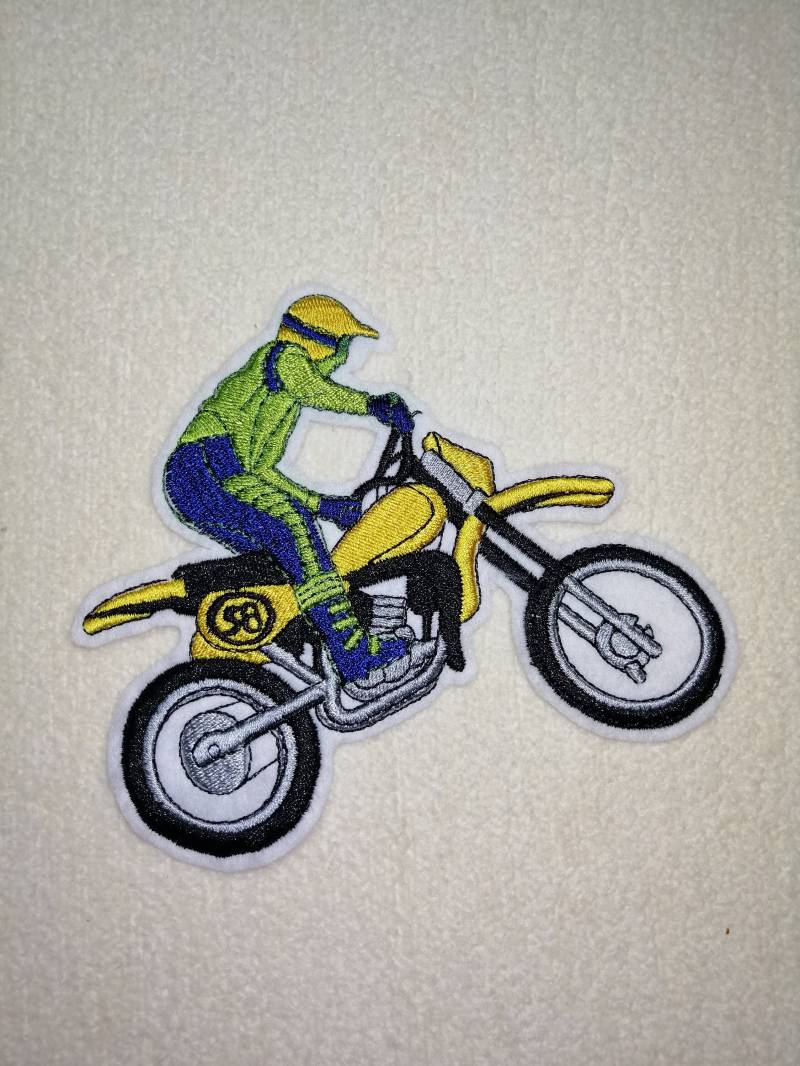 Motocross Applikation Gross in Wunschfarbe von CareweZauberstern