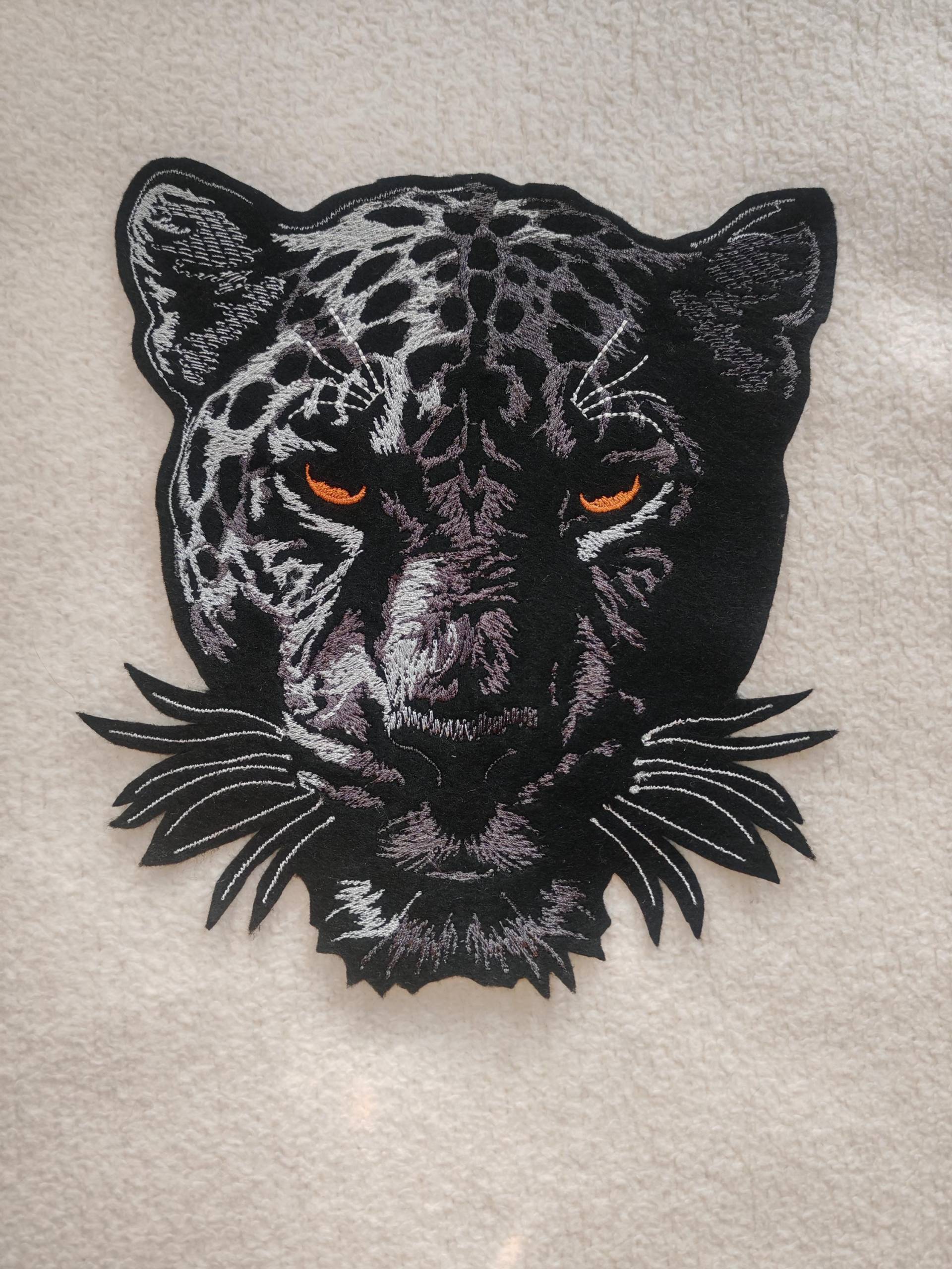 Panther Kopf/ Schwarzer Kopf/Jaguar Applikation Gross, in Wunschfarbe von CareweZauberstern
