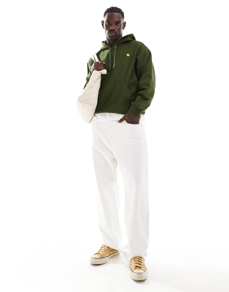 Carhartt WIP - American - Kapuzenpullover in Khaki mit Schriftzug-Grün von Carhartt WIP