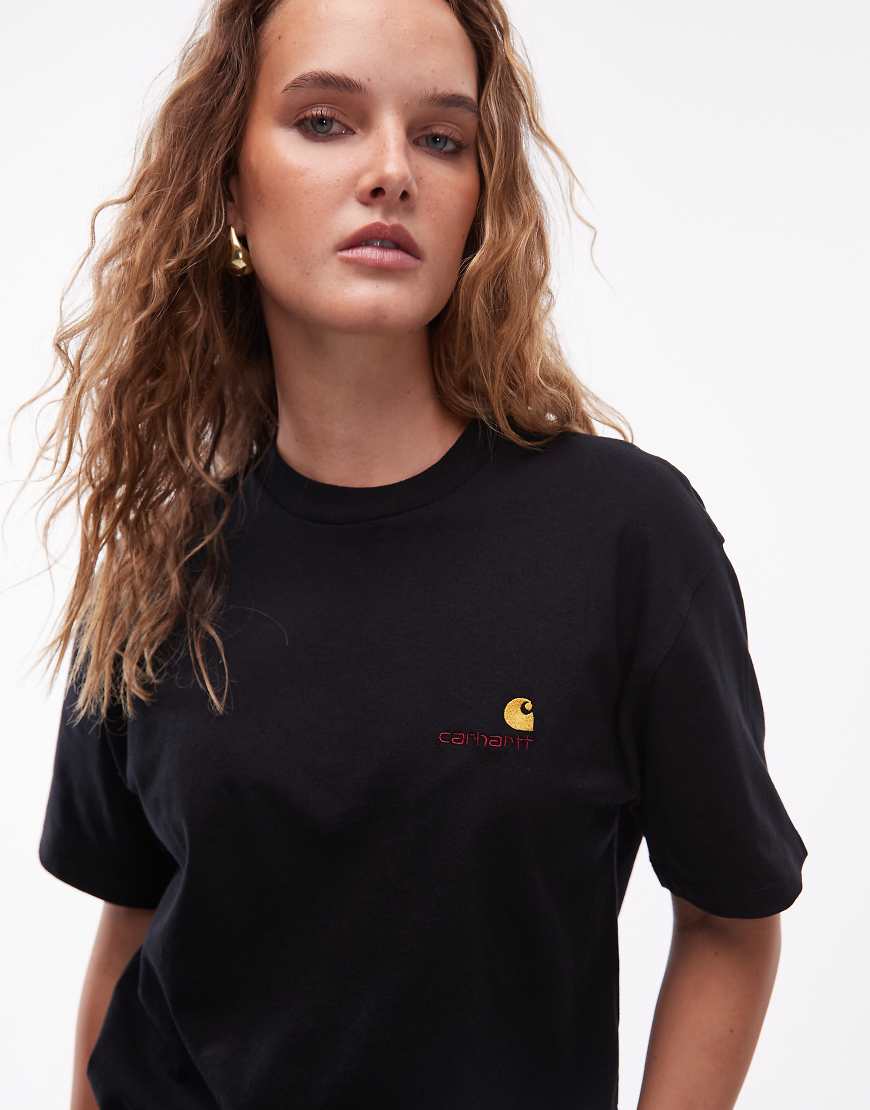 Carhartt WIP - American - Kurzärmliges T-Shirt in Schwarz mit Schriftzug von Carhartt WIP