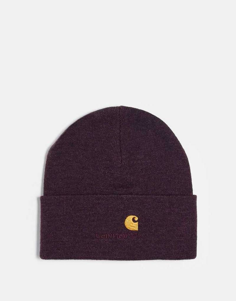 Carhartt WIP - American Script - Beanie in Burgunderrot von Carhartt WIP