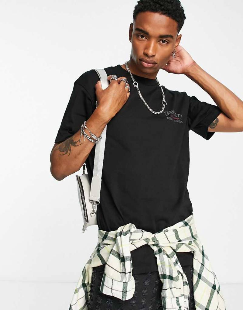 Carhartt WIP - American Script - Locker geschnittenes T-Shirt in Schwarz mit Schriftzug von Carhartt WIP