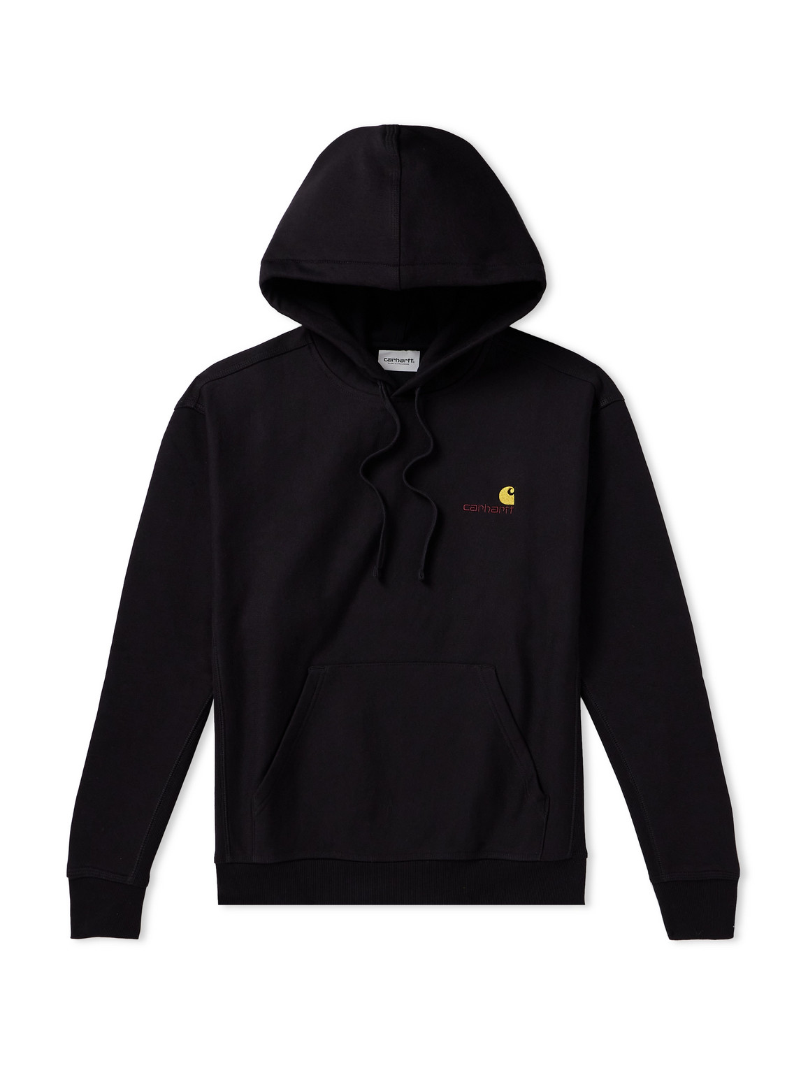 Carhartt WIP - American Script Logo-Embroidered Cotton-Blend Jersey Hoodie - Men - Black - XL von Carhartt WIP