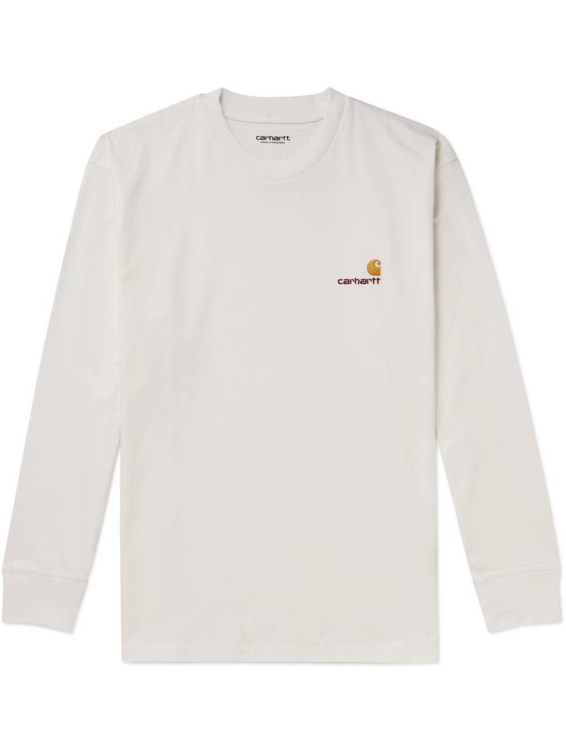 Carhartt WIP - American Script Logo-Embroidered Cotton-Jersey T-Shirt - Men - White - XL von Carhartt WIP