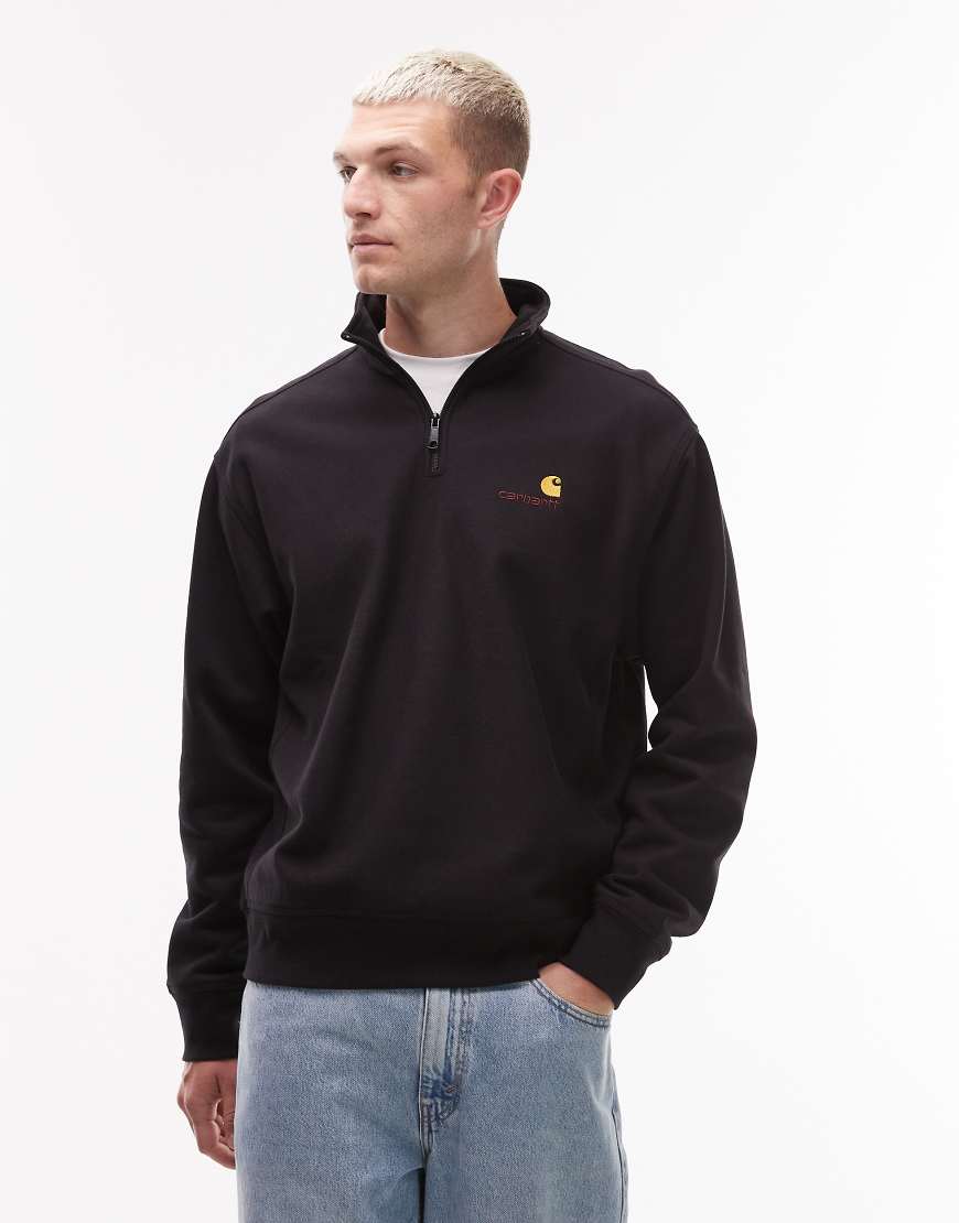 Carhartt WIP - American Script - Schwarzes Sweatshirt mit kurzem Reißverschluss Carhartt WIP - American Script - Schwarzes Sweatshirt mit kurzem Reißverschluss von Carhartt WIP