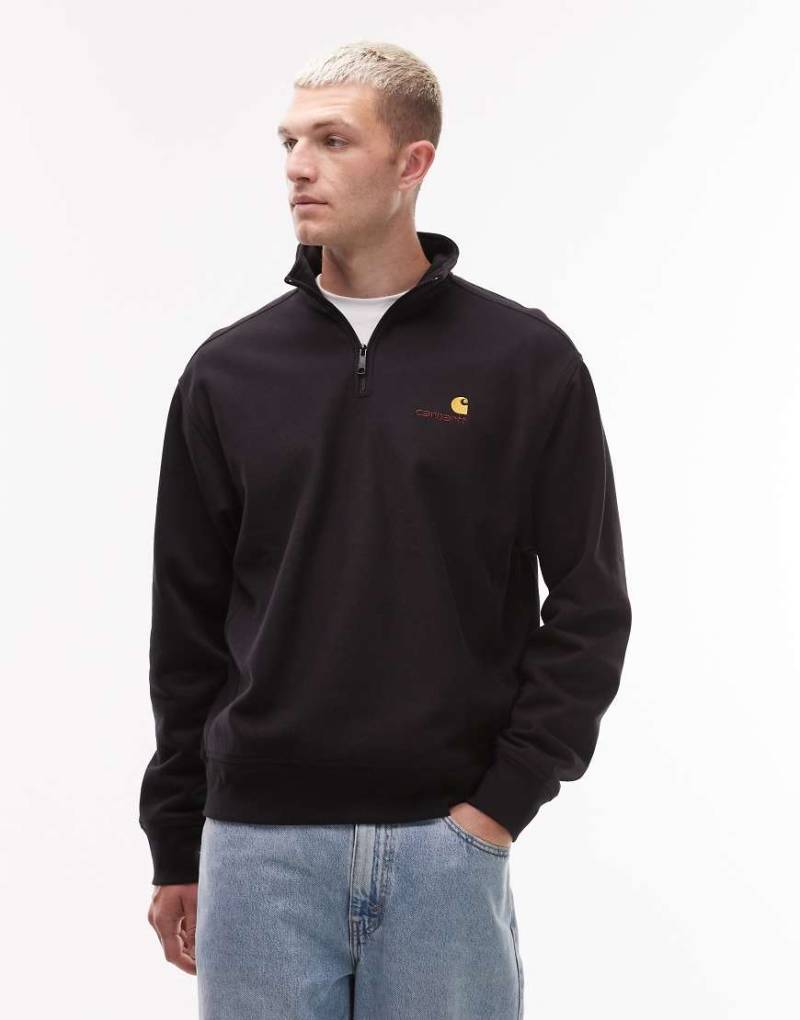Carhartt WIP - American Script - Schwarzes Sweatshirt mit kurzem Reißverschluss Carhartt WIP - American Script - Schwarzes Sweatshirt mit kurzem Reißverschluss von Carhartt WIP