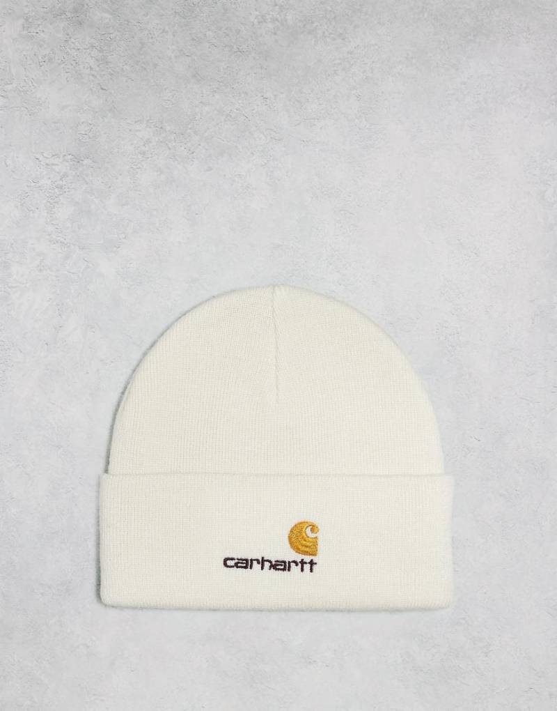Carhartt WIP - American Script - Strickmütze in Wollweiß von Carhartt WIP