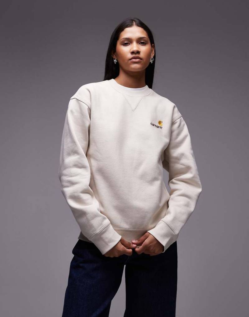 Carhartt WIP - American Script - Sweatshirt in gebrochenem Weiß von Carhartt WIP