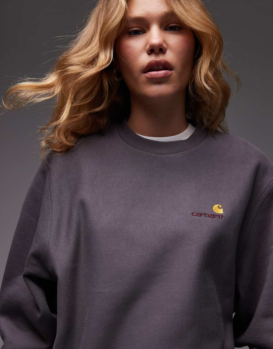 Carhartt WIP - American - Sweatshirt in Grau mit Schriftzug von Carhartt WIP