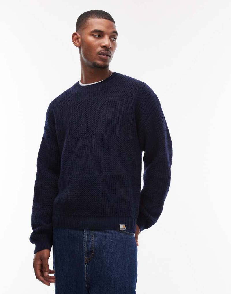 Carhartt WIP - Bishop - Zopfstrickpullover in Marineblau von Carhartt WIP