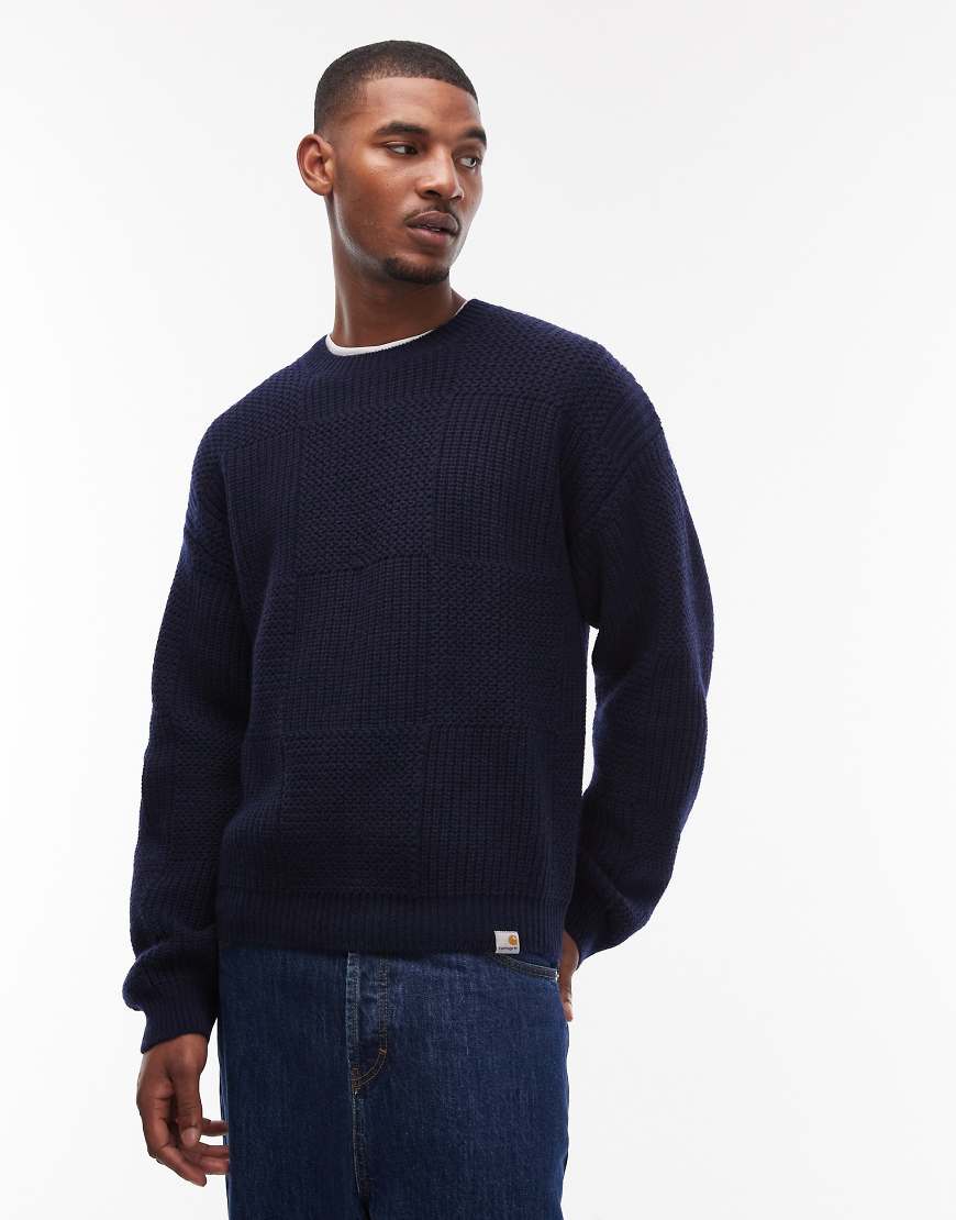 Carhartt WIP - Bishop - Zopfstrickpullover in Marineblau von Carhartt WIP
