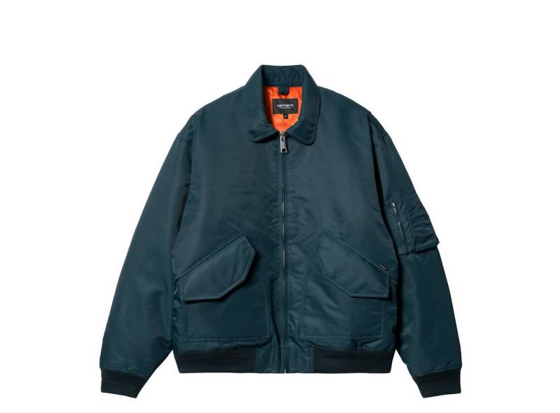 Carhartt WIP Bomberjacke Carhartt WIP Olten Bomber Herren Duck Blue Turmeric von Carhartt WIP