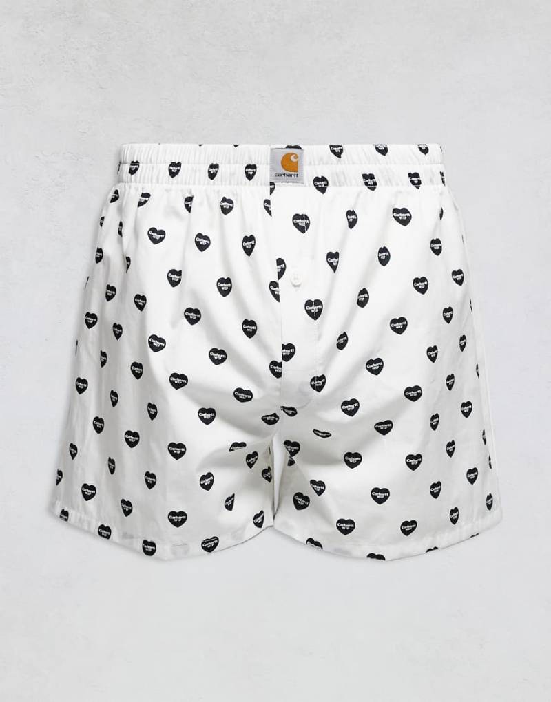 Carhartt WIP - Boxershorts in Weiß mit Herzprint von Carhartt WIP