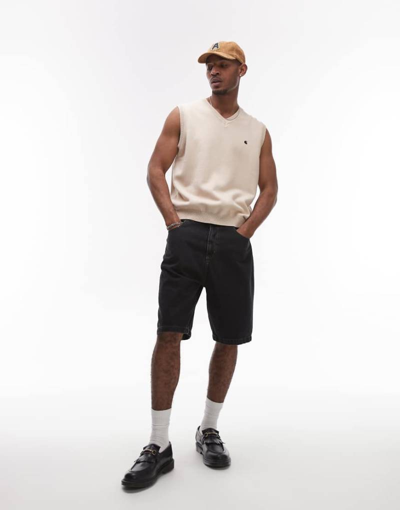 Carhartt WIP - Brandon - Jeans-Jorts in verwaschenem Schwarz von Carhartt WIP