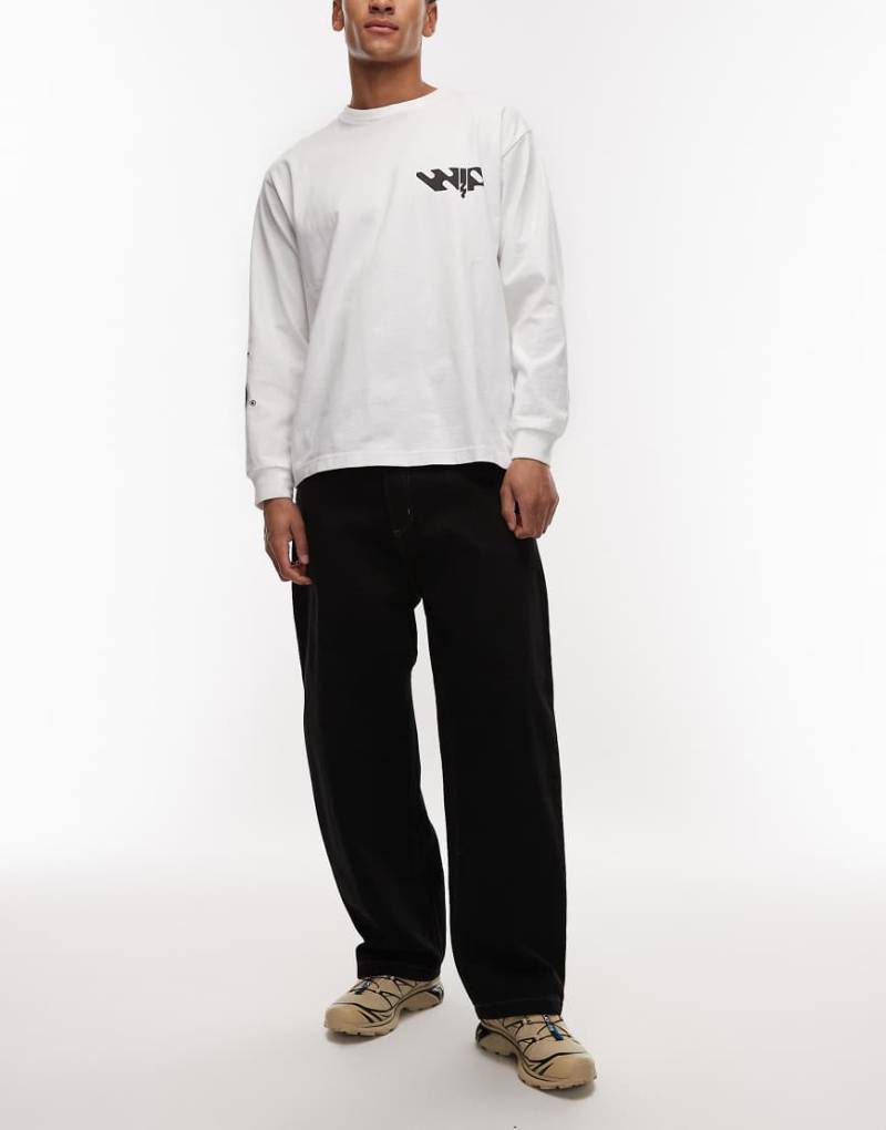 Carhartt WIP - Brandon - Lockere, gerade geschnittene Jeans in Schwarz mit Kontrastnähten von Carhartt WIP