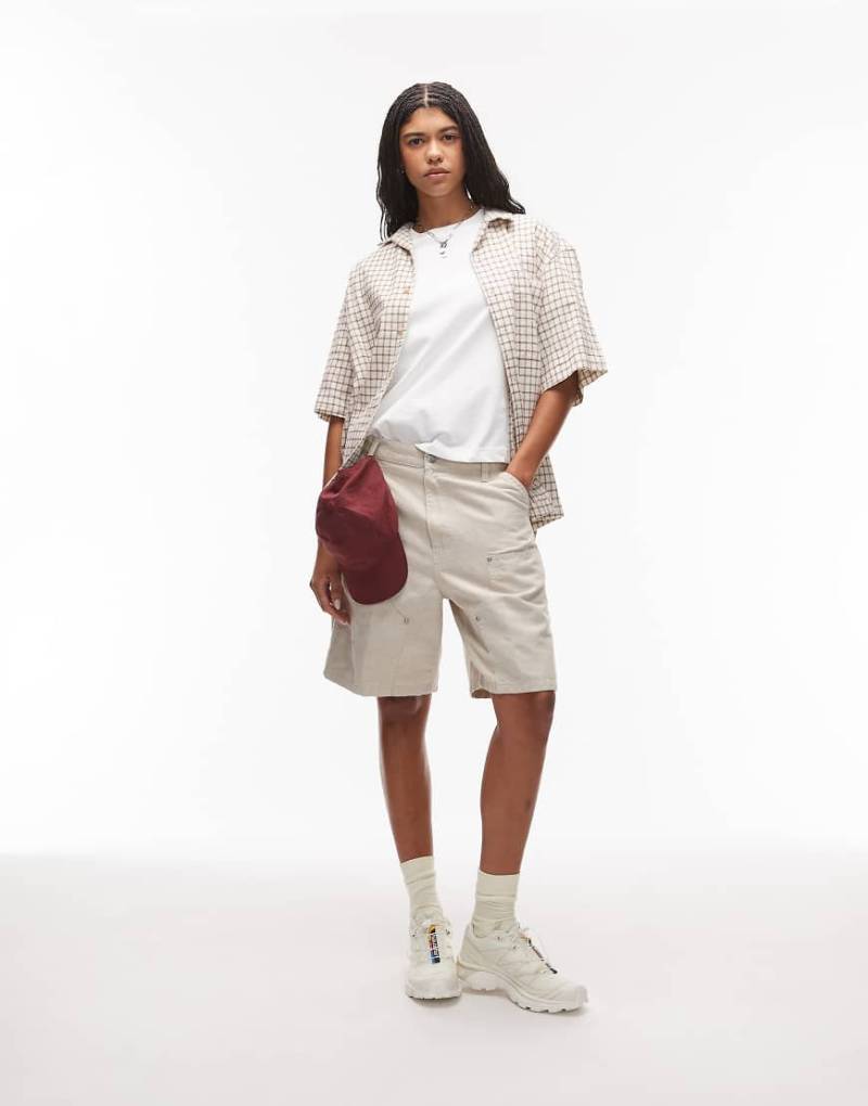 Carhartt WIP - Branford - Leinen-Shorts in Beige mit doppelter Stofflage im Kniebereich-Neutral von Carhartt WIP