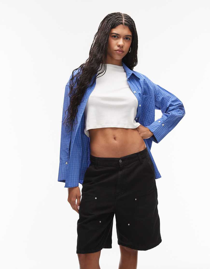 Carhartt WIP - Branford - Leinen-Shorts in Schwarz mit doppelter Stofflage im Kniebereich von Carhartt WIP