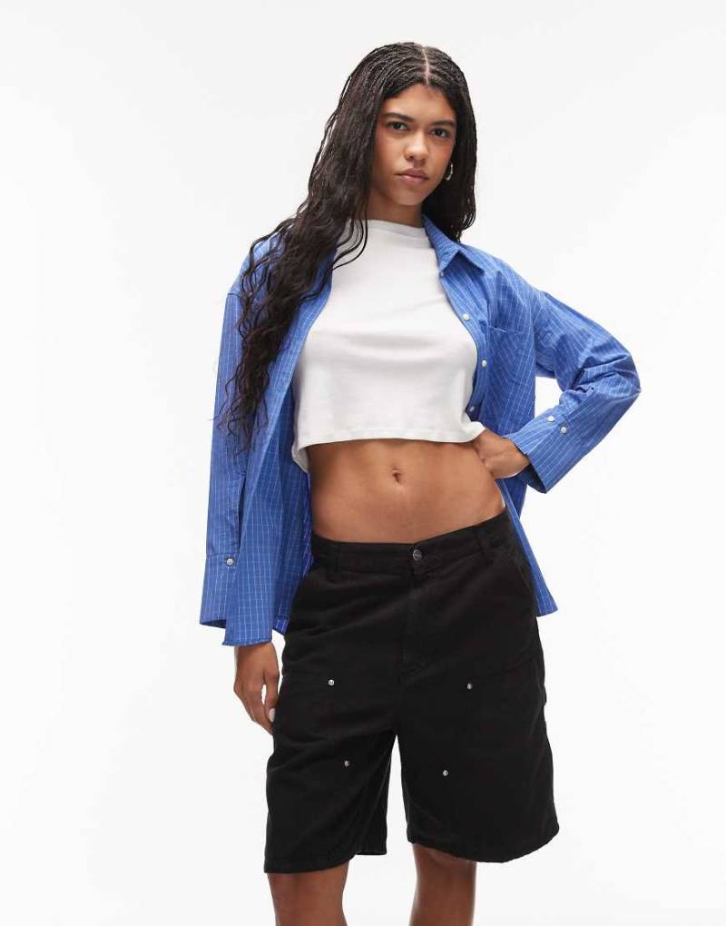 Carhartt WIP - Branford - Leinen-Shorts in Schwarz mit doppelter Stofflage im Kniebereich von Carhartt WIP