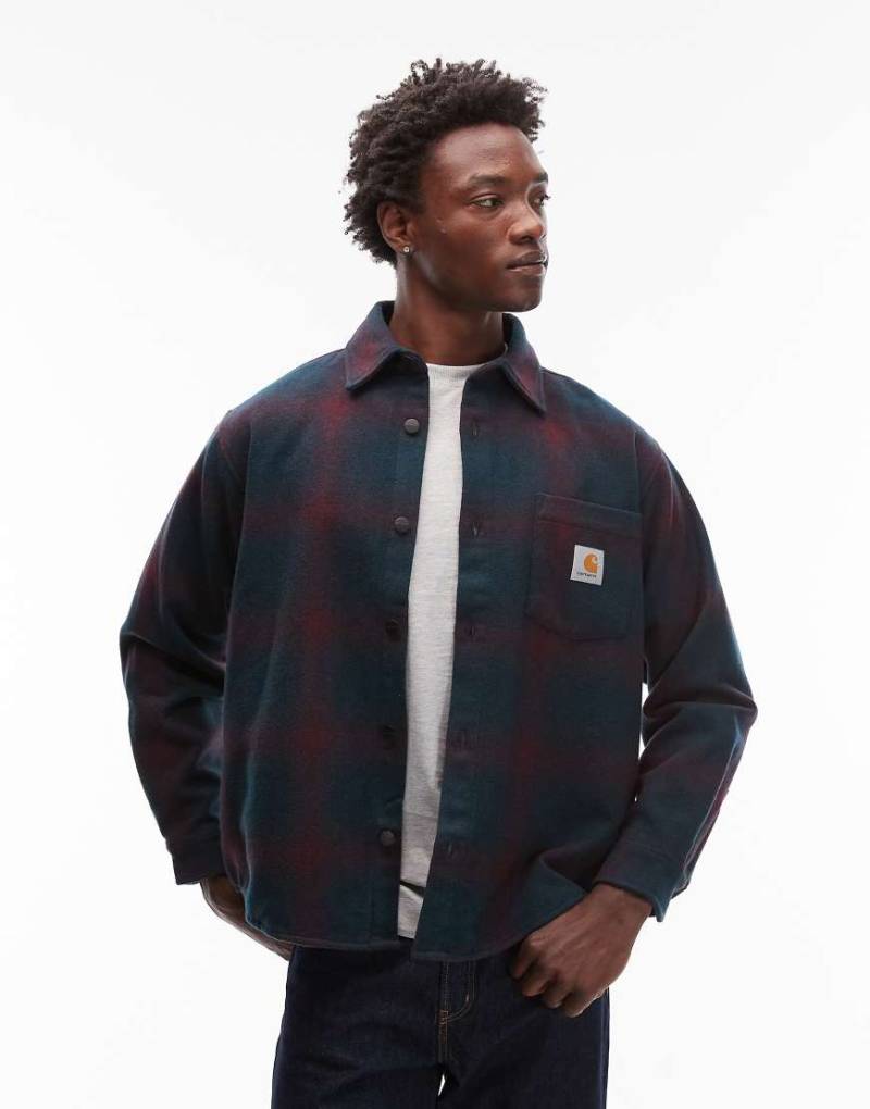 Carhartt WIP - Brennan - Karierte Hemdjacke in Grün und Burgunderrot von Carhartt WIP