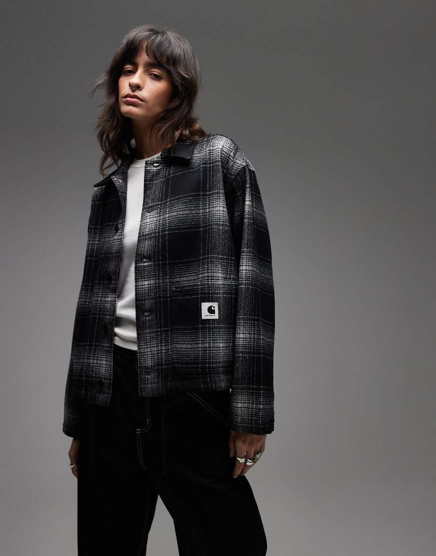 Carhartt WIP - Brennan - Kastige, karierte Hemdjacke in Schwarz von Carhartt WIP