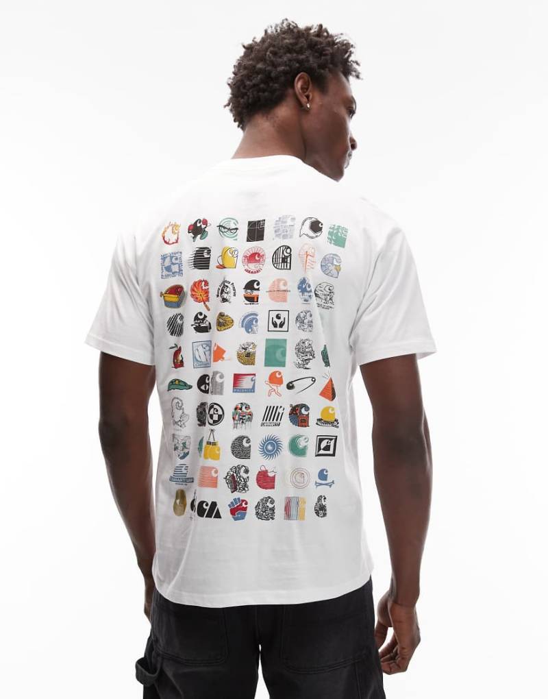 Carhartt WIP - C - Locker geschnittenes T-Shirt in Weiß mit Logo-Archiv von Carhartt WIP