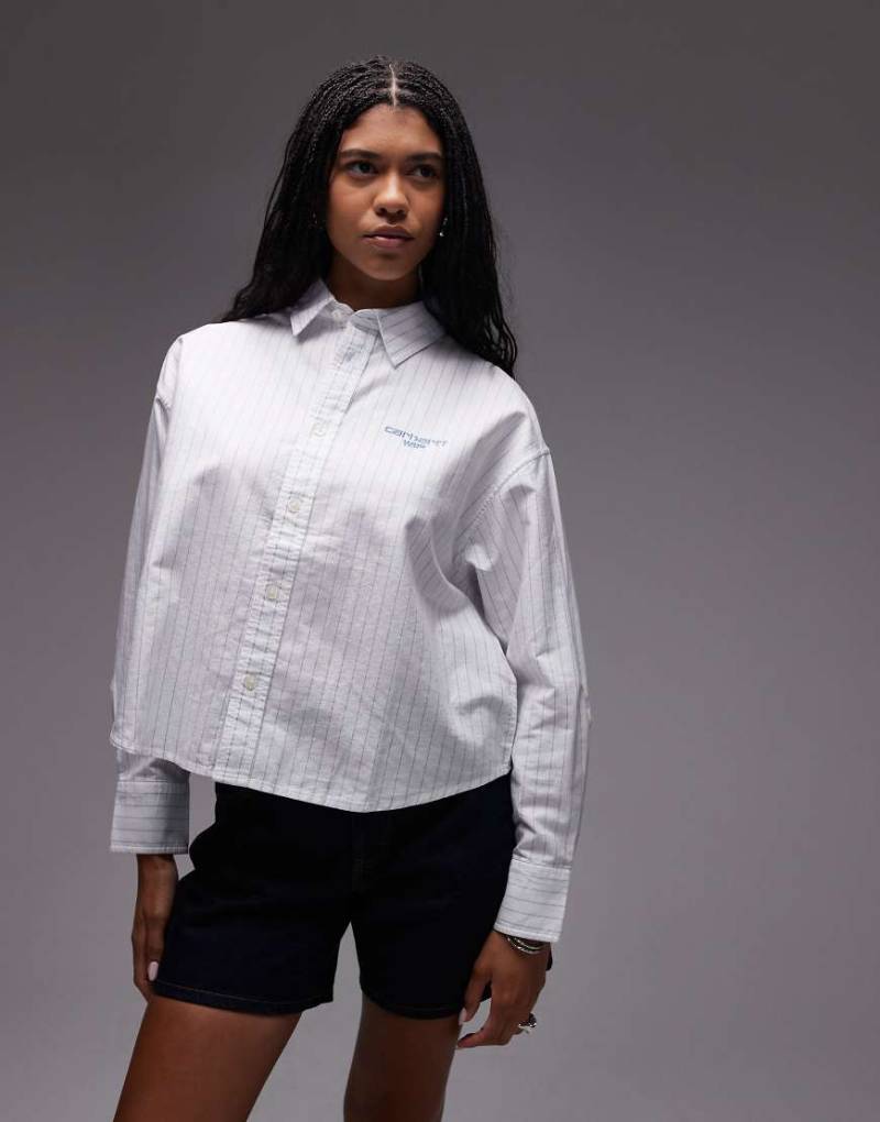 Carhartt WIP - Cassel - Langärmliges gestreiftes Hemd in Weiß von Carhartt WIP