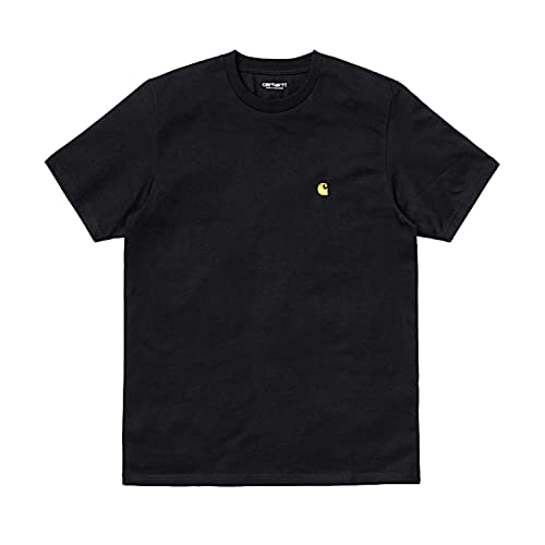 Carhartt WIP Chase Herren-T-Shirt, kurzärmelig, Schwarz/Gold, XL von Carhartt WIP