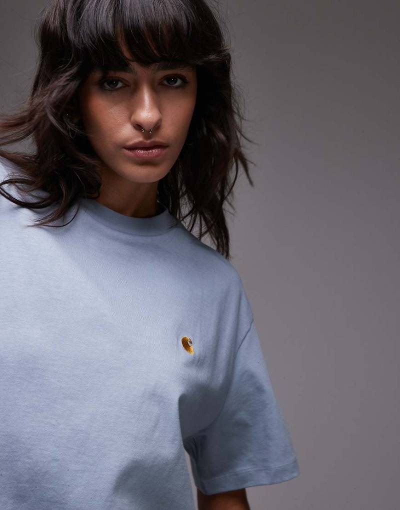 Carhartt WIP - Chase - Kurzärmliges T-Shirt in Blau von Carhartt WIP