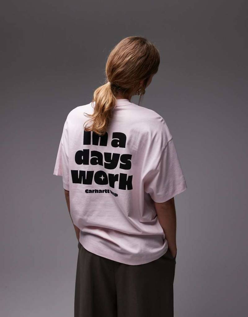 Carhartt WIP - Day off - T-Shirt in Rosa mit Rücken-Print von Carhartt WIP