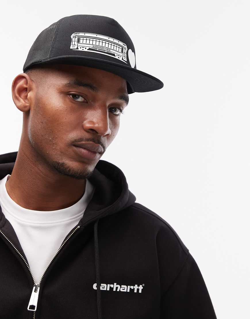 Carhartt WIP - Dekonstruierte Trucker-Kappe in Schwarz von Carhartt WIP