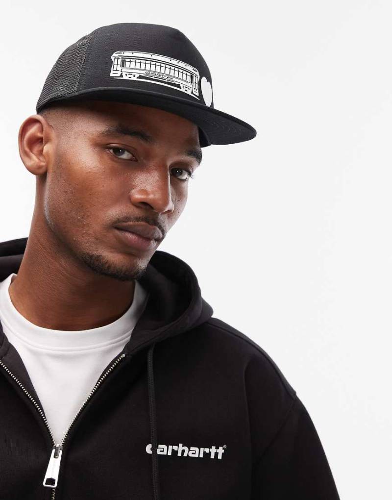 Carhartt WIP - Dekonstruierte Trucker-Kappe in Schwarz von Carhartt WIP