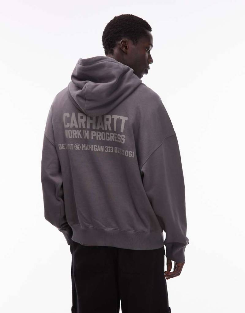 Carhartt WIP - Distance - Kastiger Kapuzenpullover in Dunkelgrau von Carhartt WIP
