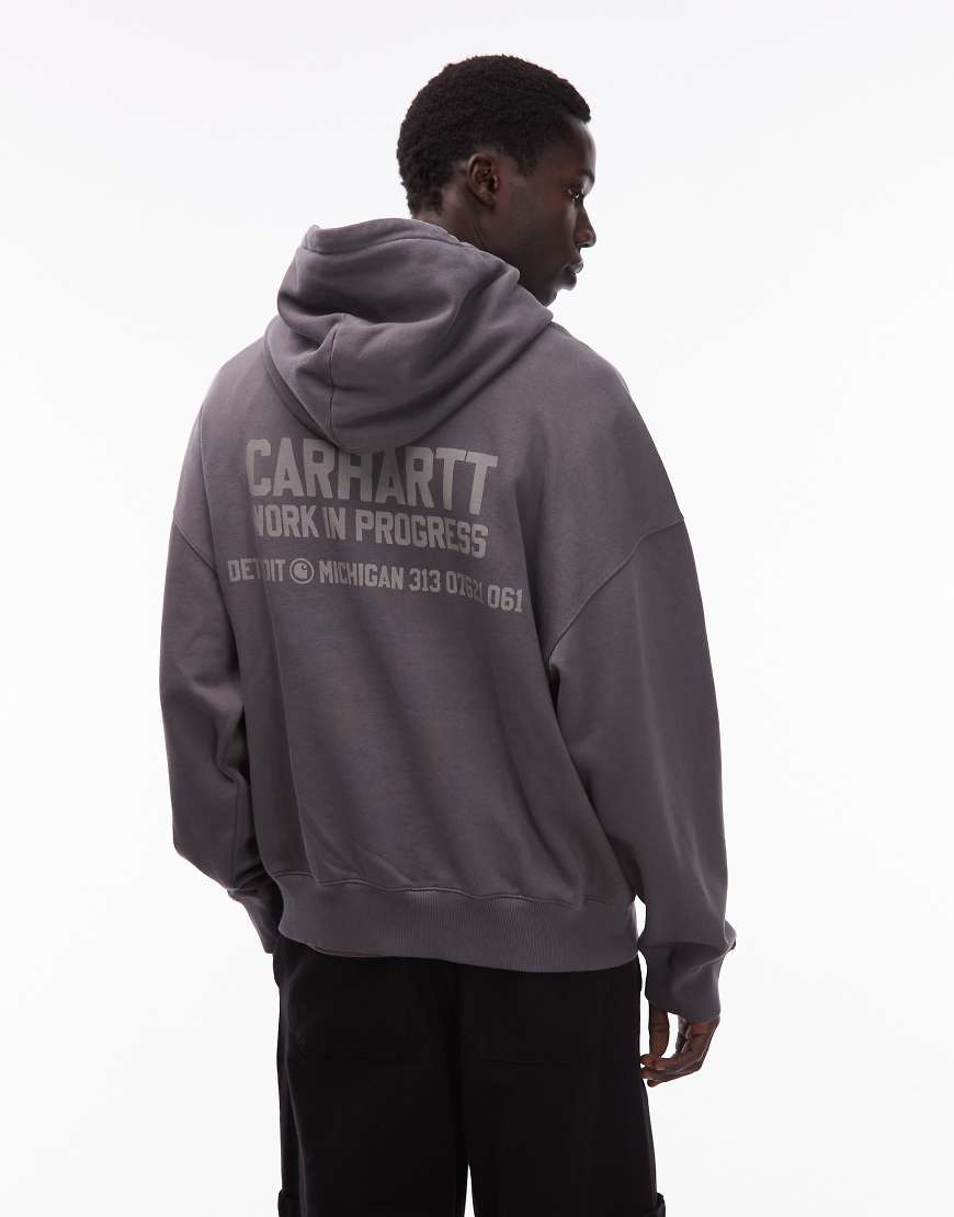 Carhartt WIP - Distance - Kastiger Kapuzenpullover in Dunkelgrau von Carhartt WIP