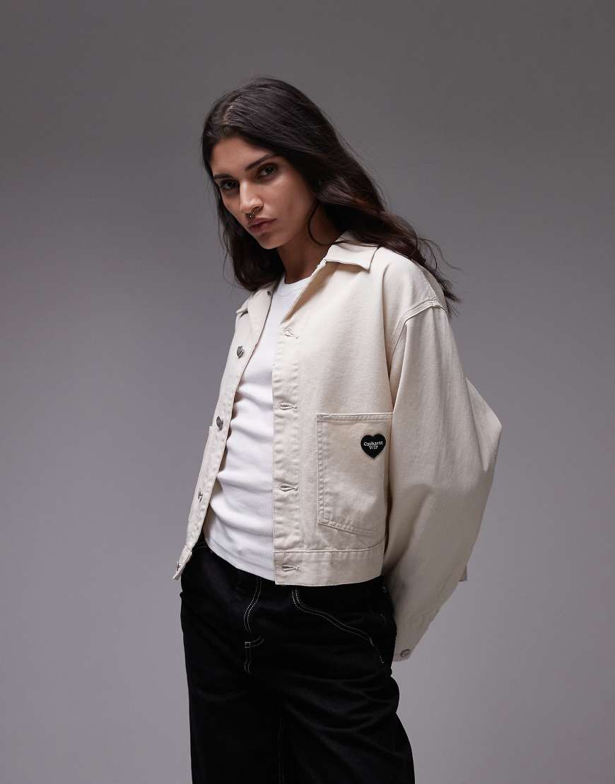 Carhartt WIP - Drewe - Jacke in Weiß mit Herz-Logo von Carhartt WIP