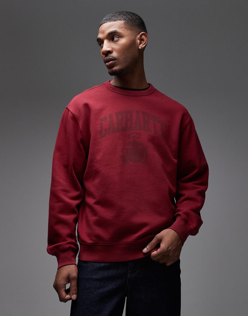 Carhartt WIP- Faded Pond Corps - Oversize-Sweatshirt in Burgunderrot von Carhartt WIP